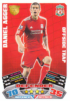 Daniel Agger Liverpool 2011/12 Topps Match Attax #129